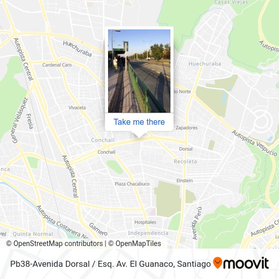 Pb38-Avenida Dorsal / Esq. Av. El Guanaco map
