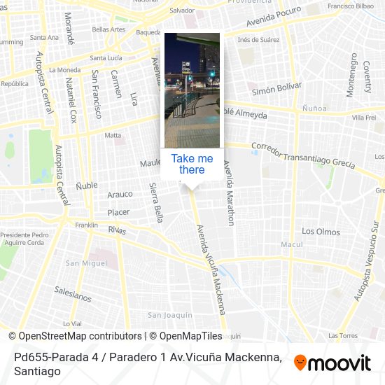 Pd655-Parada 4 / Paradero 1 Av.Vicuña Mackenna map