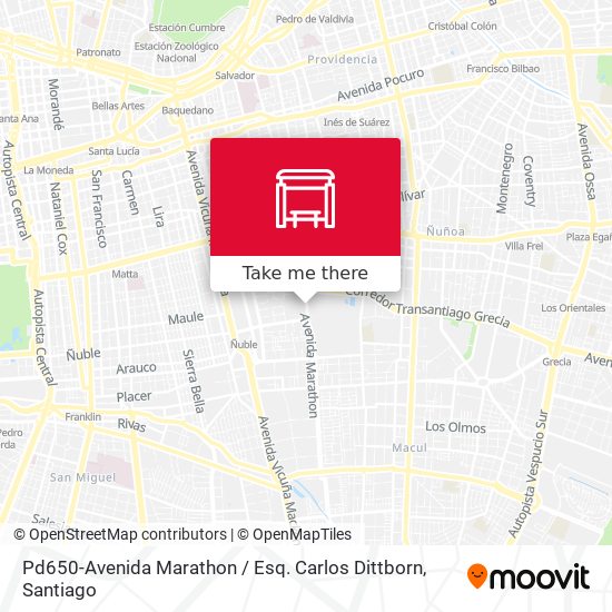Pd650-Avenida Marathon / Esq. Carlos Dittborn map