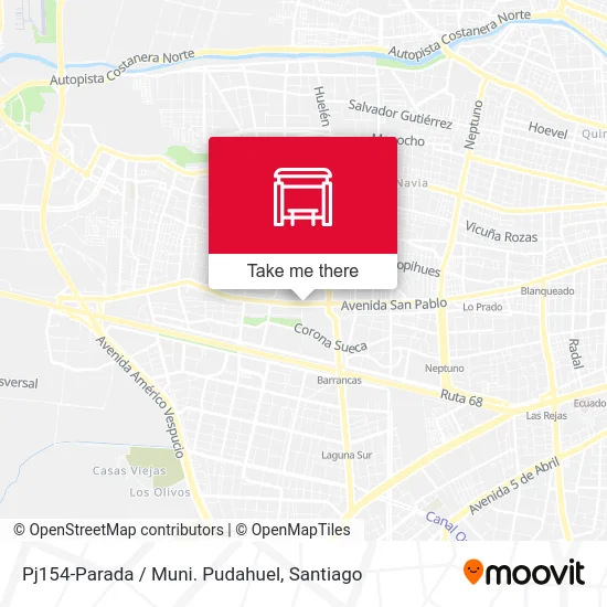 Pj154-Parada / Muni. Pudahuel map