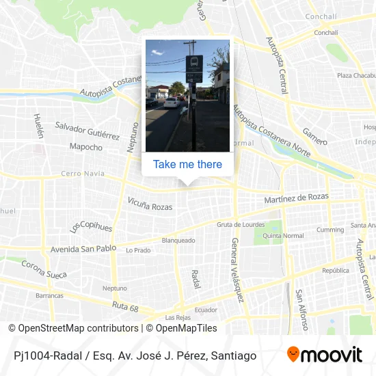 Pj1004-Radal / Esq. Av. José J. Pérez map