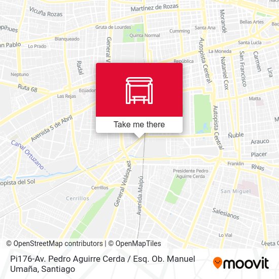Mapa de Pi176-Av. Pedro Aguirre Cerda / Esq. Ob. Manuel Umaña
