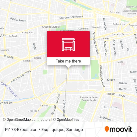 Mapa de Pi173-Exposición / Esq. Iquique