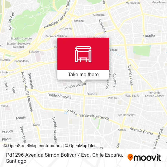 Pd1296-Avenida Simón Bolívar / Esq. Chile España map
