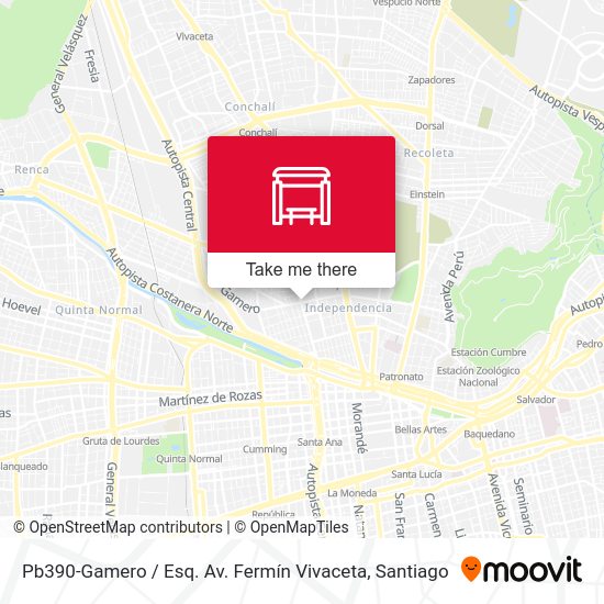 Mapa de Pb390-Gamero / Esq. Av. Fermín Vivaceta