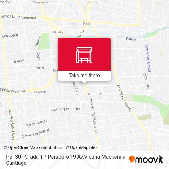 Pe130-Parada 1 / Paradero 19 Av.Vicuña Mackenna map