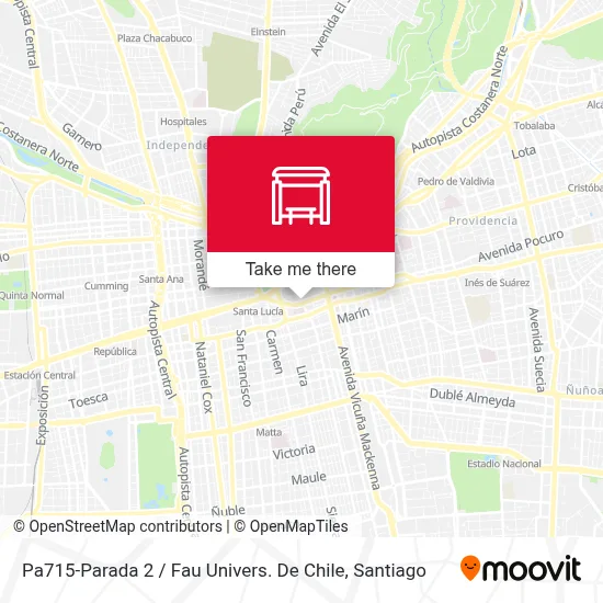 Pa715-Parada 2 / Fau Univers. De Chile map