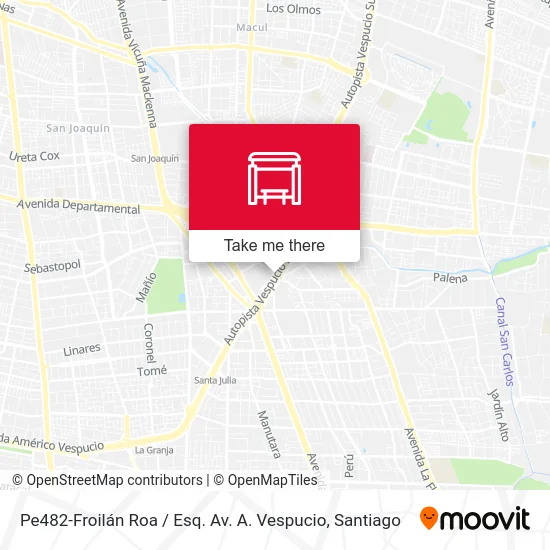 Pe482-Froilán Roa / Esq. Av. A. Vespucio map