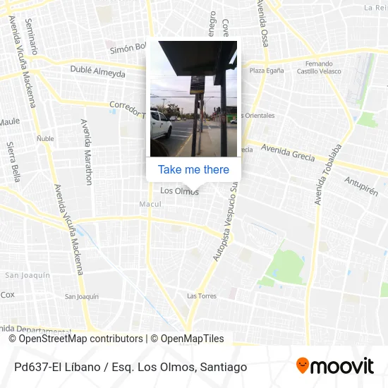 Pd637-El Líbano / Esq. Los Olmos map