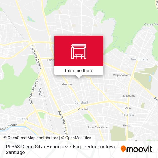 Pb363-Diego Silva Henríquez / Esq. Pedro Fontova map