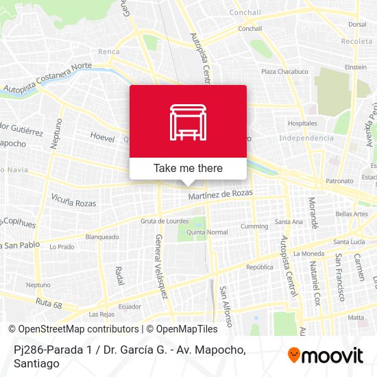 Pj286-Parada 1 / Dr. García G. - Av. Mapocho map