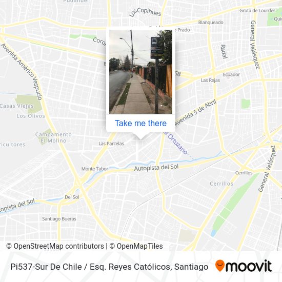 Pi537-Sur De Chile / Esq. Reyes Católicos map