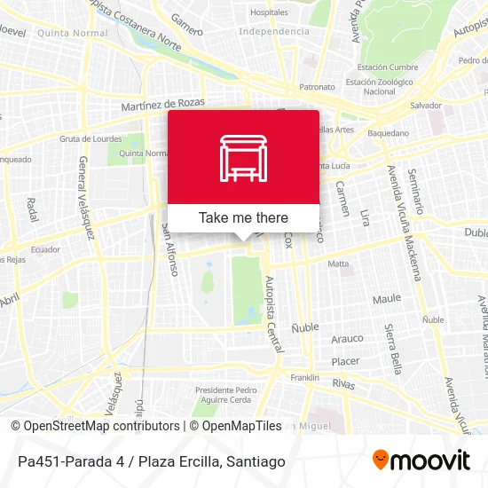Pa451-Parada 4 / Plaza Ercilla map