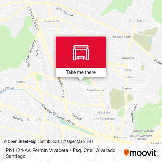 Pb1124-Av. Fermín Vivaceta / Esq. Cnel. Alvarado map