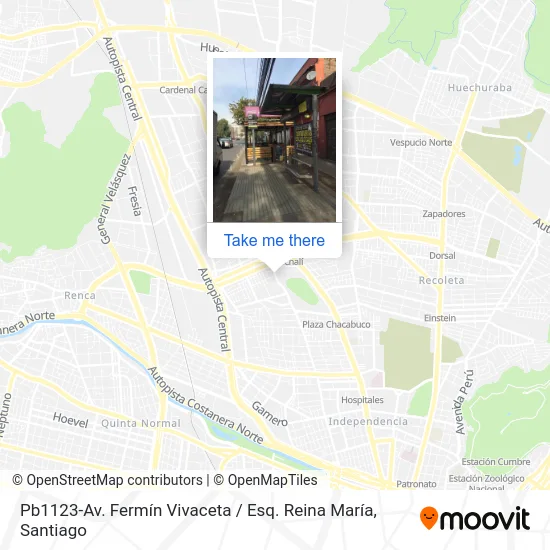 Pb1123-Av. Fermín Vivaceta / Esq. Reina María map