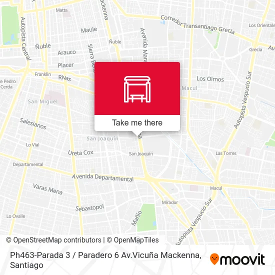 Ph463-Parada 3 / Paradero 6 Av.Vicuña Mackenna map