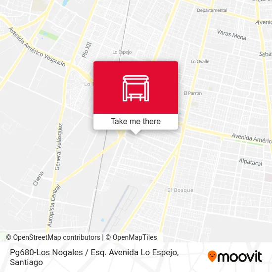Pg680-Los Nogales / Esq. Avenida Lo Espejo map