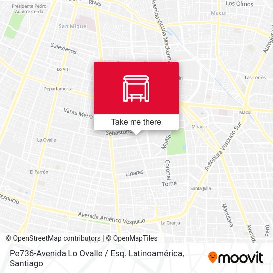 Mapa de Pe736-Avenida Lo Ovalle / Esq. Latinoamérica