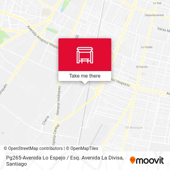 Pg265-Avenida Lo Espejo / Esq. Avenida La Divisa map