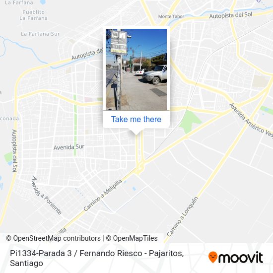 Mapa de Pi1334-Parada 3 / Fernando Riesco - Pajaritos