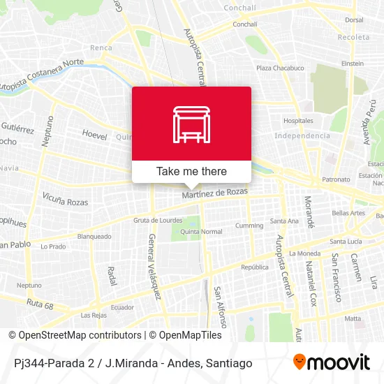 Pj344-Parada 2 / J.Miranda - Andes map