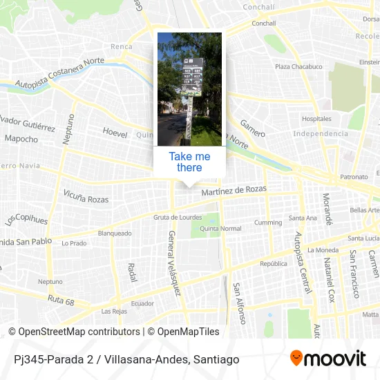 Pj345-Parada 2 / Villasana-Andes map