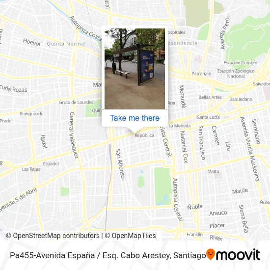 Mapa de Pa455-Avenida España / Esq. Cabo Arestey