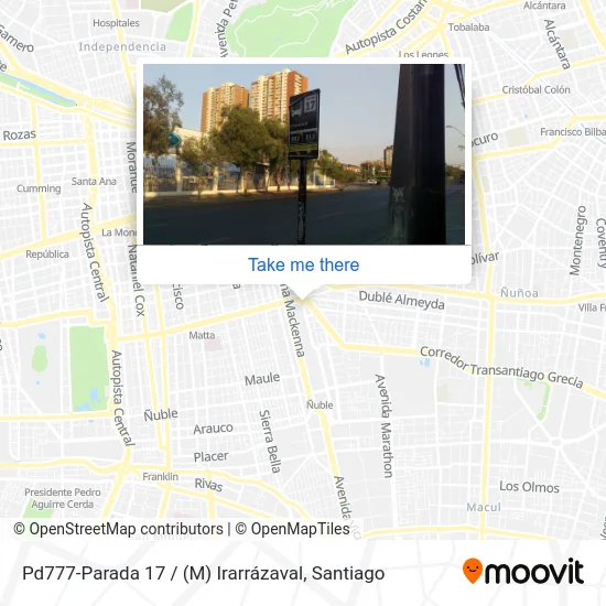 Pd777-Parada 17 / (M) Irarrázaval map