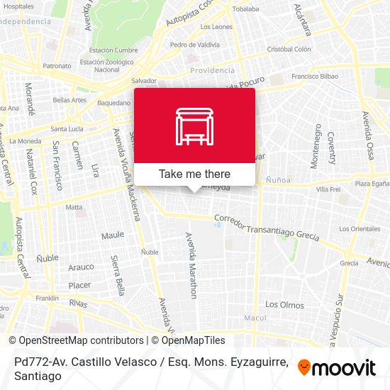 Mapa de Pd772-Av. Castillo Velasco / Esq. Mons. Eyzaguirre
