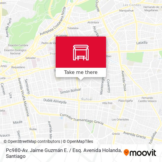 Mapa de Pc980-Av. Jaime Guzmán E. / Esq. Avenida Holanda