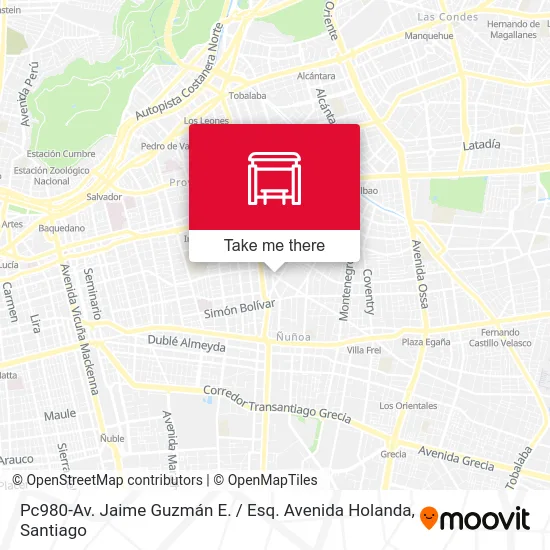 Pc980-Av. Jaime Guzmán E. / Esq. Avenida Holanda map