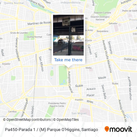 Pa450-Parada 1 / (M) Parque O'Higgins map