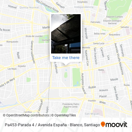 Pa453-Parada 4 / Avenida España - Blanco map