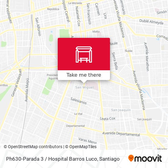 Ph630-Parada 3 / Hospital Barros Luco map