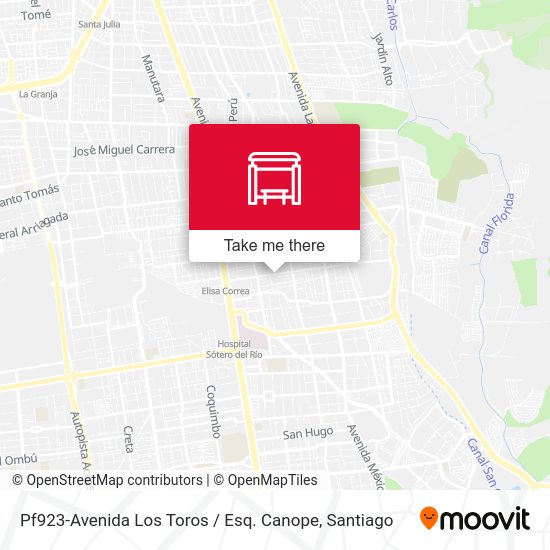 Mapa de Pf923-Avenida Los Toros / Esq. Canope
