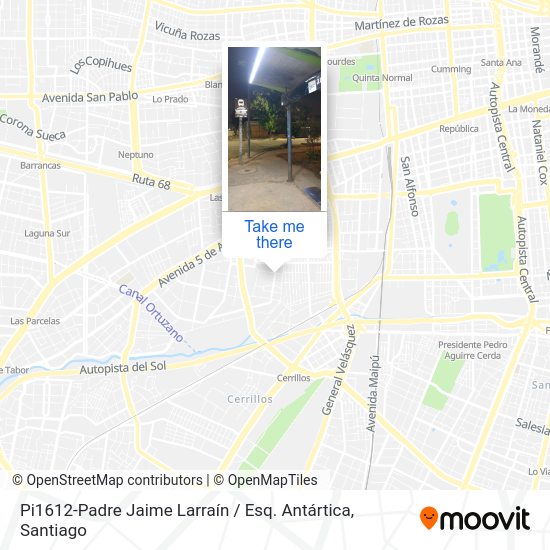 Pi1612-Padre Jaime Larraín / Esq. Antártica map