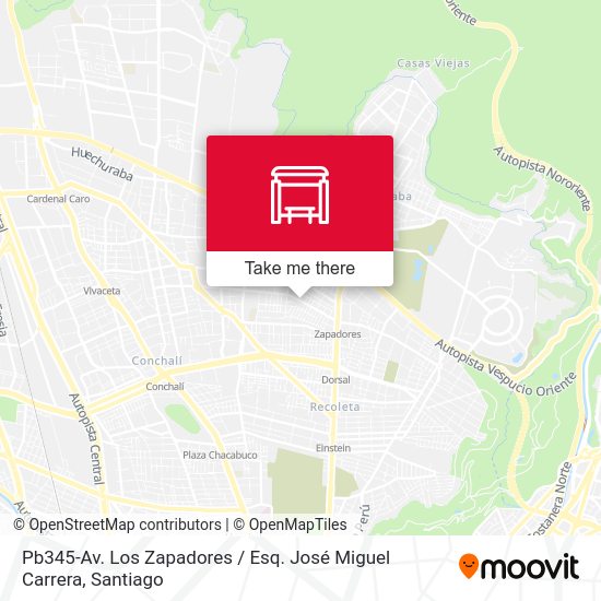 Mapa de Pb345-Av. Los Zapadores / Esq. José Miguel Carrera