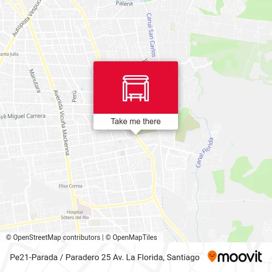 Pe21-Parada / Paradero 25 Av. La Florida map