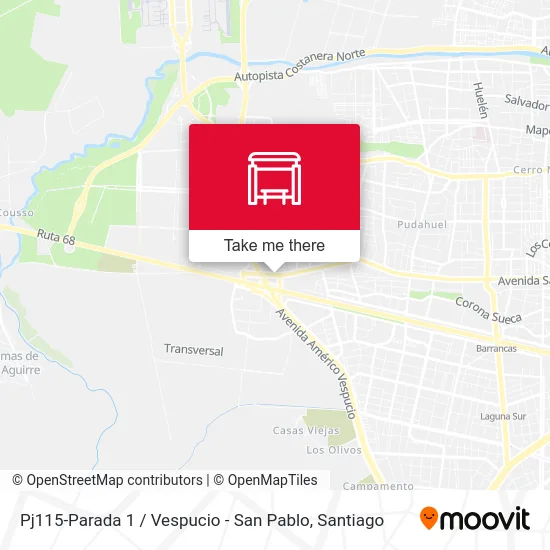 Pj115-Parada 1 / Vespucio - San Pablo map