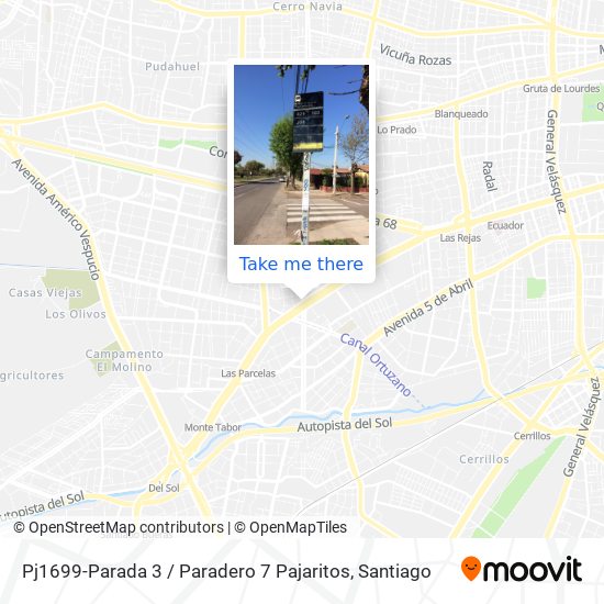 Pj1699-Parada 3 / Paradero 7 Pajaritos map