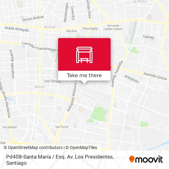 Pd408-Santa María / Esq. Av. Los Presidentes map