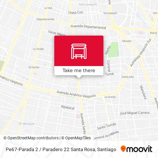 Pe67-Parada 2 / Paradero 22 Santa Rosa map