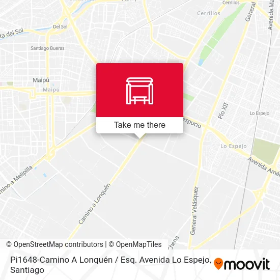 Pi1648-Camino A Lonquén / Esq. Avenida Lo Espejo map