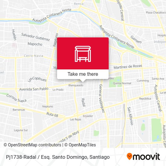 Pj1738-Radal / Esq. Santo Domingo map