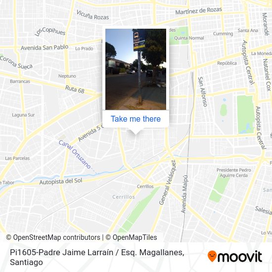 Pi1605-Padre Jaime Larraín / Esq. Magallanes map