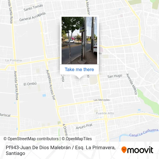 Mapa de Pf943-Juan De Dios Malebrán / Esq. La Primavera