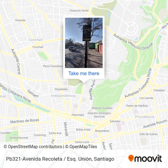 Pb321-Avenida Recoleta / Esq. Unión map