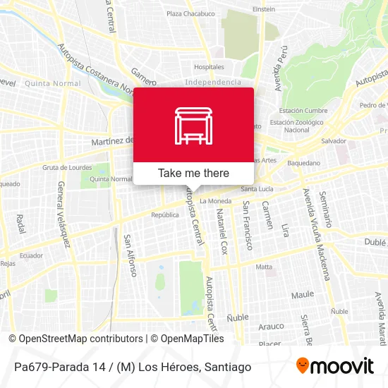 Pa679-Parada 14 / (M) Los Héroes map