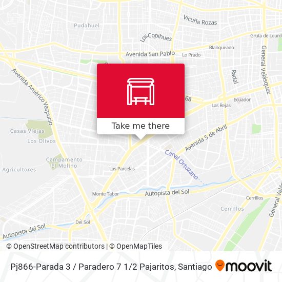 Pj866-Parada 3 / Paradero 7 1 / 2 Pajaritos map