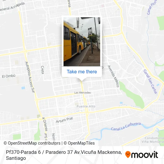 Pf370-Parada 6 / Paradero 37 Av.Vicuña Mackenna map